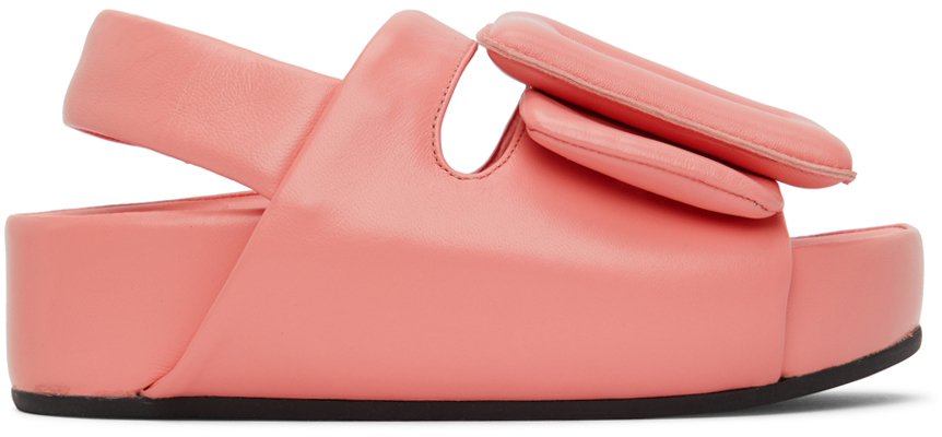 Ssense Donna Scarpe Scarpe con plateau Sandali con plateau Pink Puffy Strap Platform Sandals 
