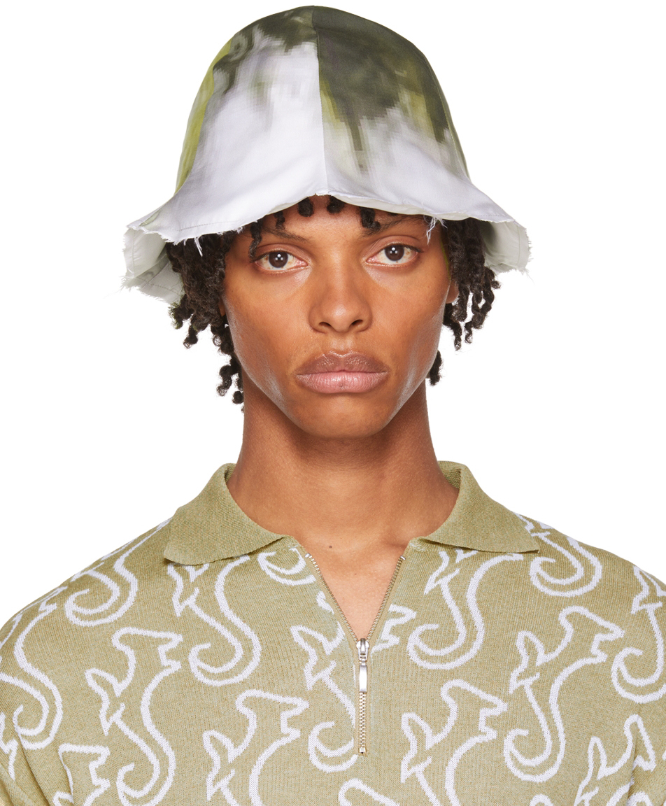 Ssense Uomo Accessori Cappelli e copricapo Cappelli Cappello Bucket Green Leather Selim Bucket Hat 