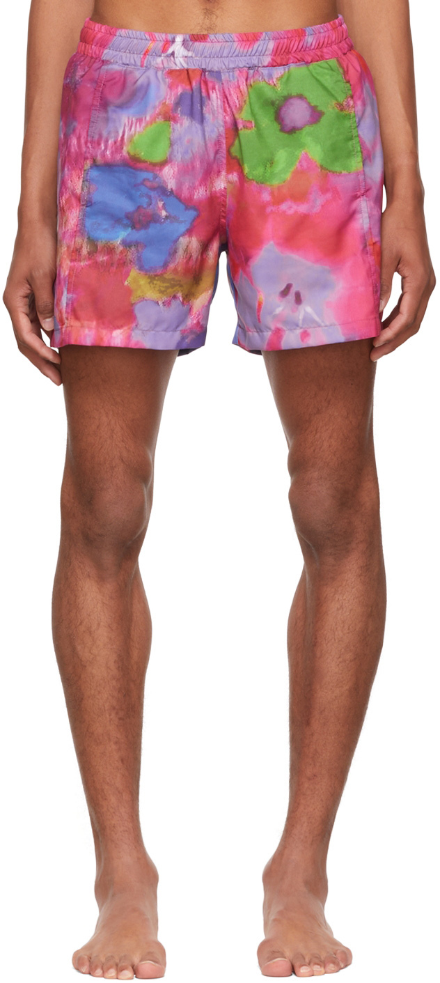 Serapis SSENSE Exclusive Pink Hippocampus Swim Shorts & Towel Set