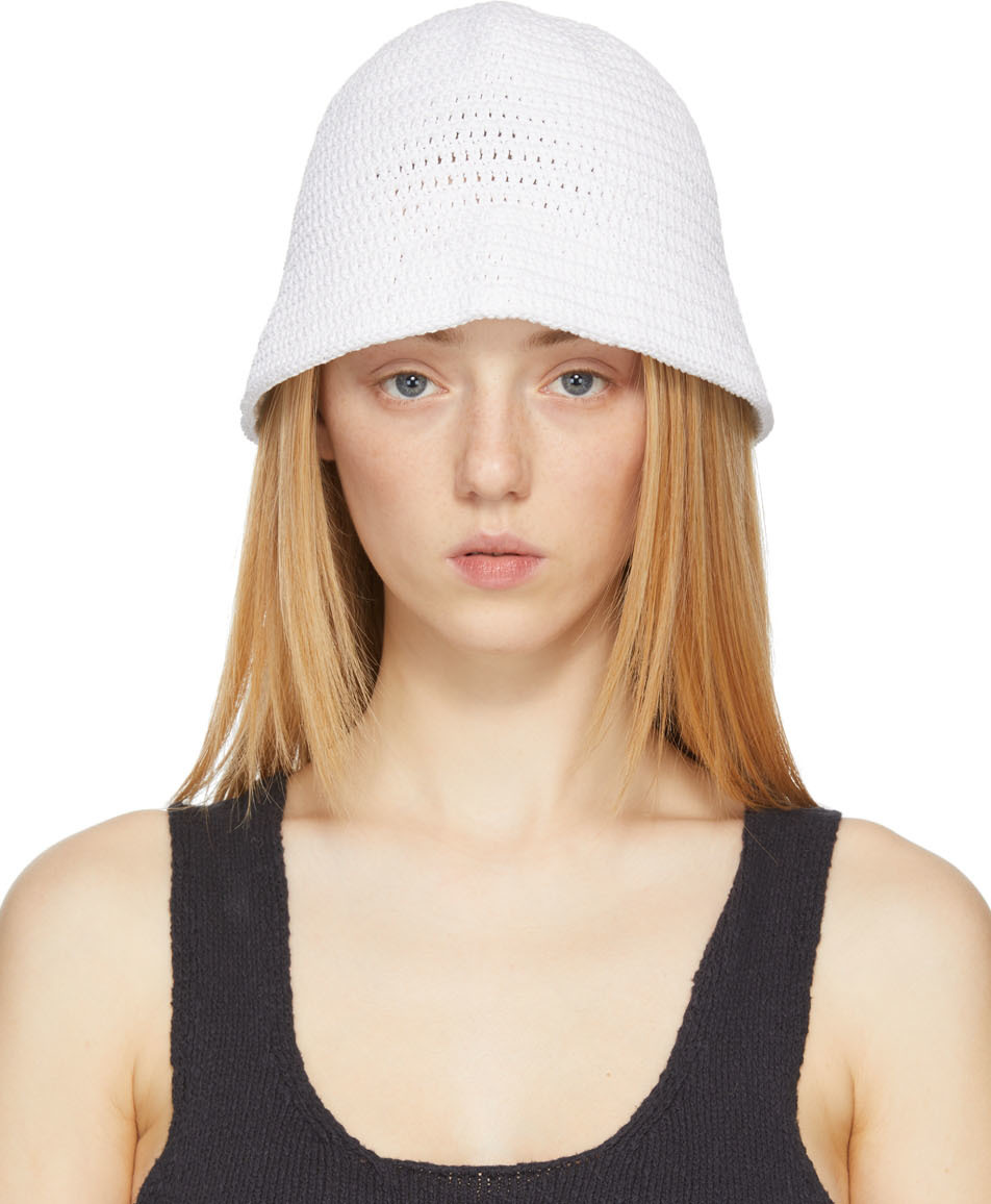 Missing You Already: White Handmade Bucket Hat | SSENSE Canada