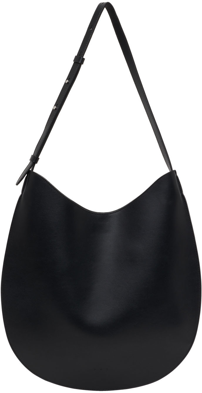 Aesther Ekme Black Leather Flat Shoulder Bag