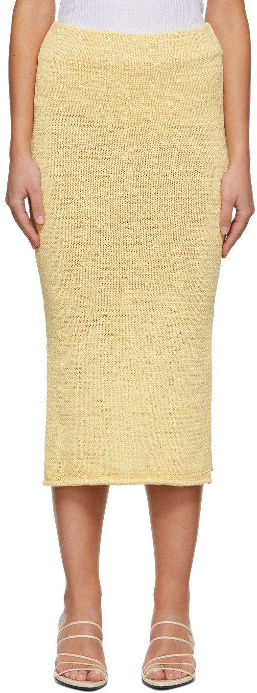 Missing You Already Yellow Cotton Tape Yarn Skirt | Smart Closet