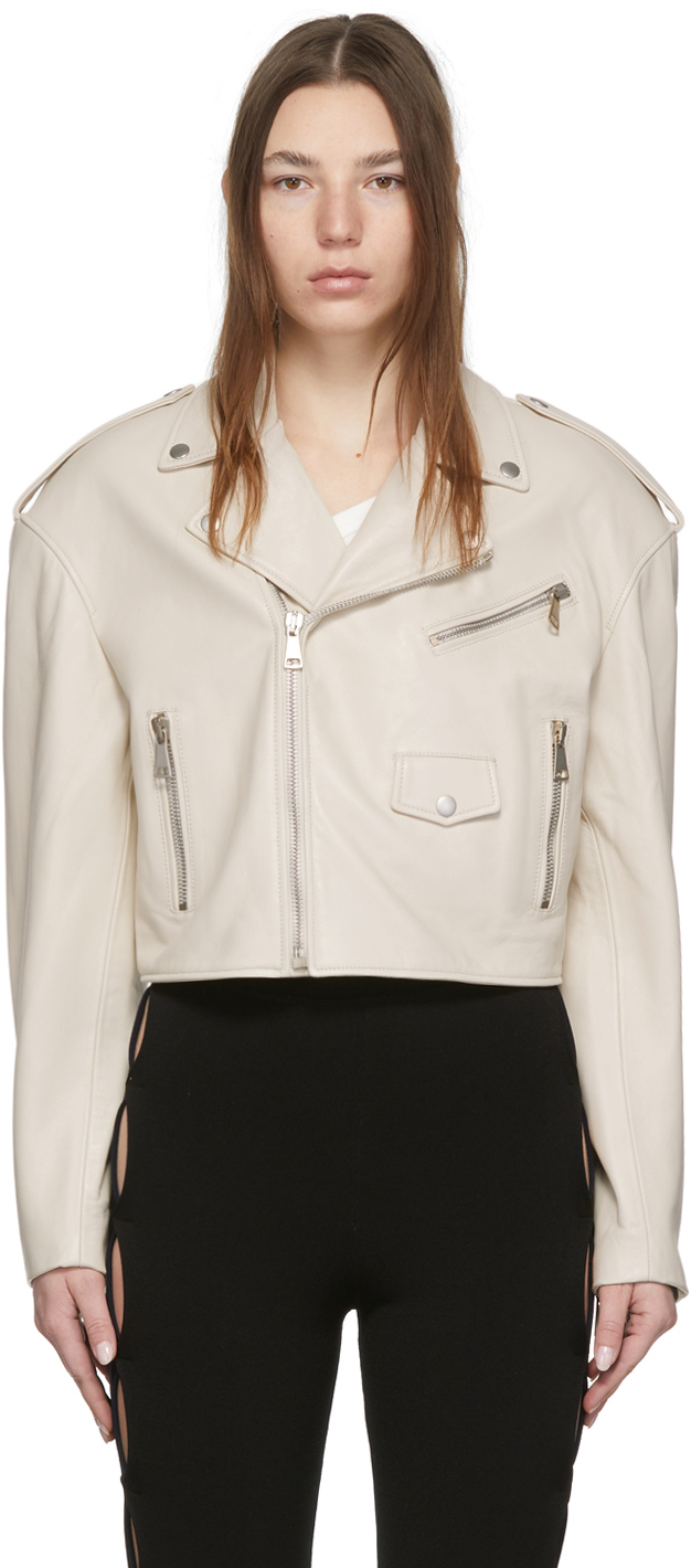 HALFBOY Off-White Chiodo Cropped Jacket