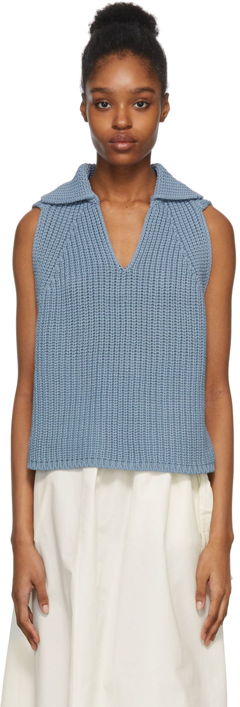 Blue Knit Aubrey Vest