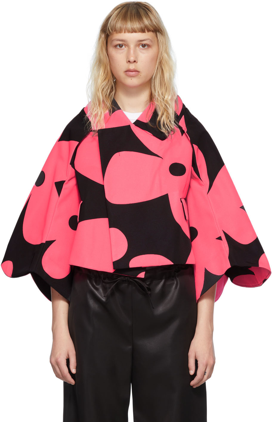 Comme Des Garçons Pink & Black Nylon Jacket In 1 Black/pink | ModeSens