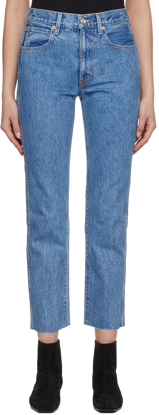Pantalon en jean Jean SLVRLAKE Denim en coloris Bleu Femme Vêtements Jeans Jeans coupe droite 
