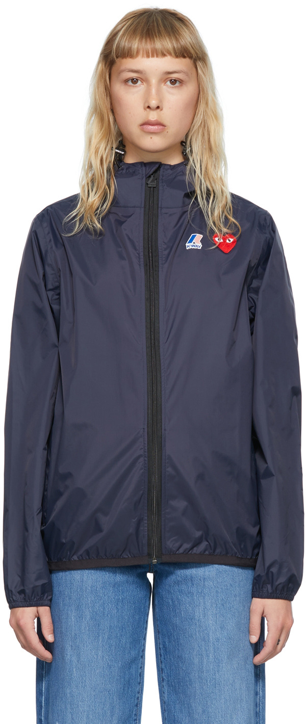 Comme des Garçons Play Navy KWay Edition Nylon Jacket SSENSE Canada Comme des Garçons Play Navy KWay Edition Nylon Jacket SSENSE Canada