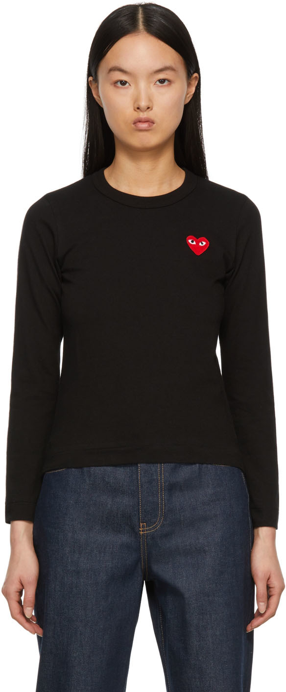Ssense Uomo Abbigliamento Top e t-shirt Top & Black Heart Patch Long Sleeve T-Shirt 