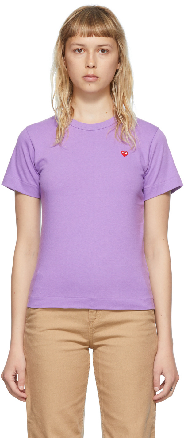 Comme des Garçons Play Purple Cotton T-Shirt