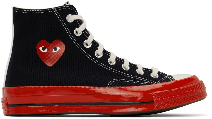 COMME des GARÇONS PLAY Black & Red Converse Edition PLAY Sneakers