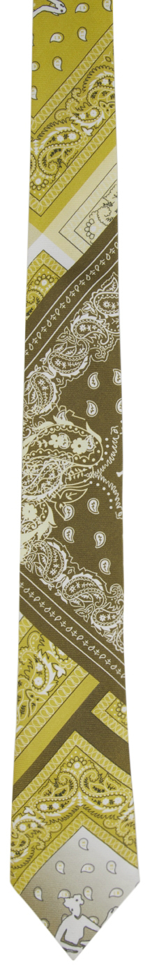 Khaki Bandana Print Neck Tie