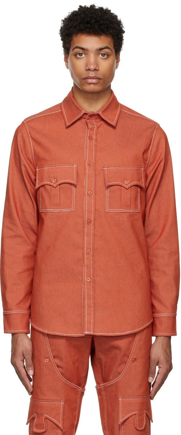 Orange Chambray Shirt