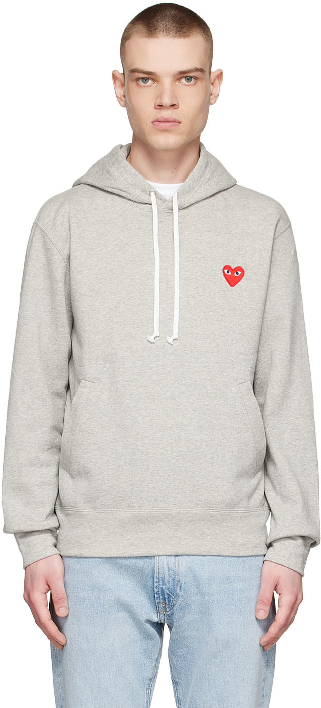 COMME des GARÇONS PLAY Grey Cotton Hoodie