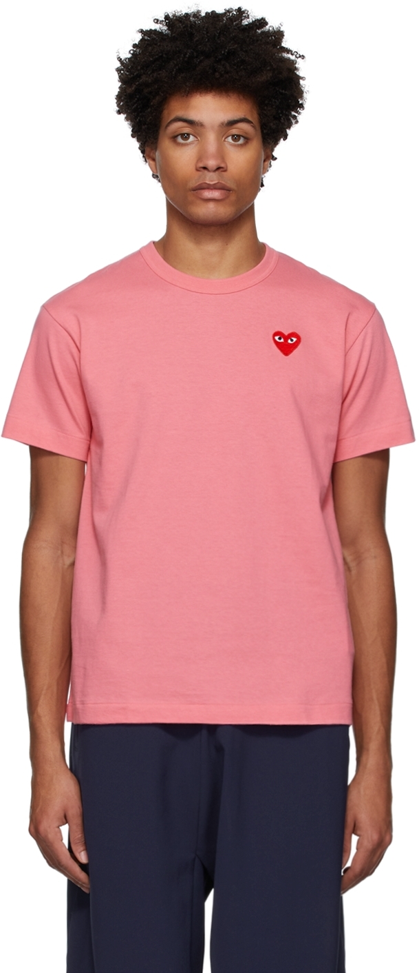 COMME des GARÇONS PLAY Pink Heart Patch T-Shirt