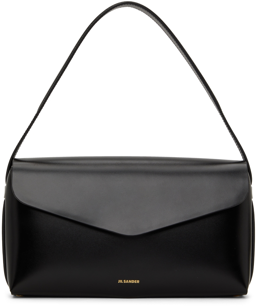 Black Rivet Shoulder Bag by Jil Sander on Sale