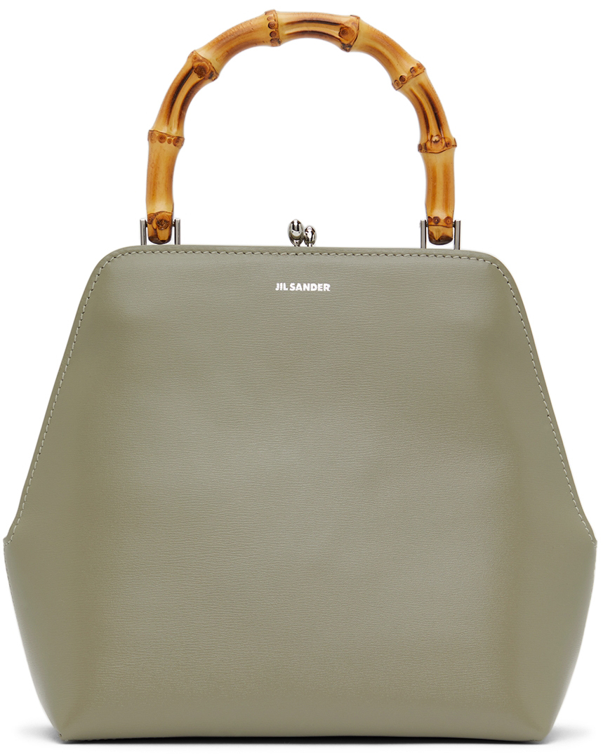 Green Small Goji Square Top Handle Bag by Jil Sander on Sale