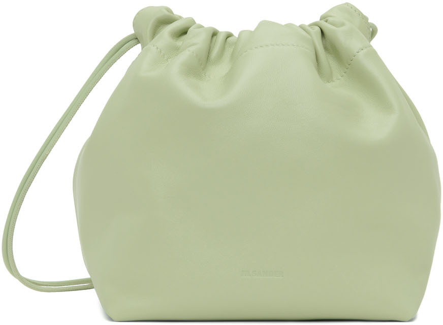 Jil Sander Green Small Drawstring Shoulder Bag | Smart Closet