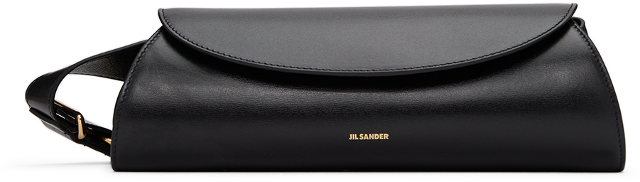 Jil Sander: Black Cannolo Small Shoulder Bag | SSENSE Canada