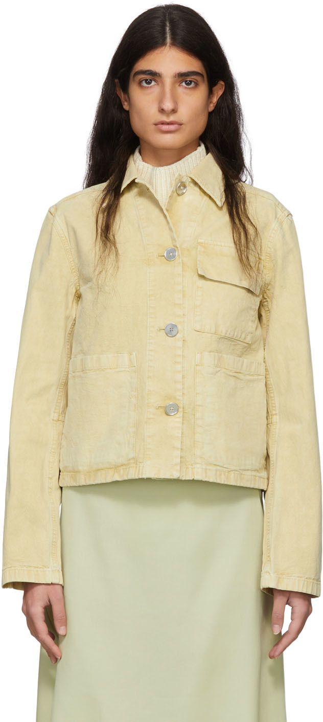 Jil Sander: Beige Workwear Jacket | SSENSE Canada