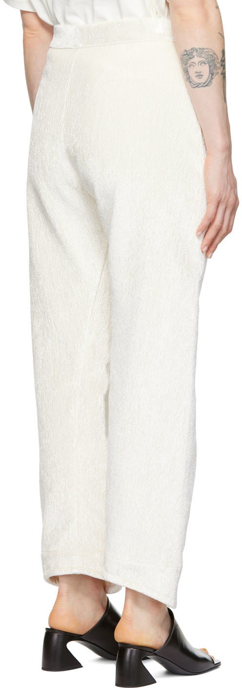 Jil Sander Off-white Viscose Trousers In 101 Milk