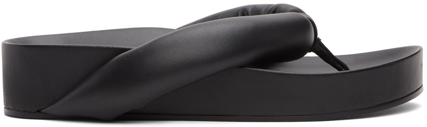 Jil Sander Black Oversize Flip Flop Sandals