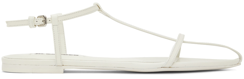 Jil Sander White Flat Sandals