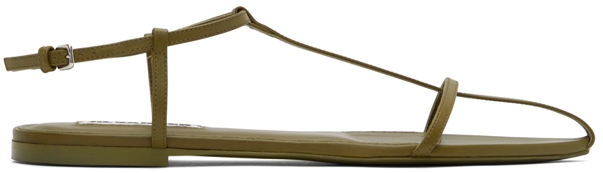 Jil Sander Green Leather Sandals