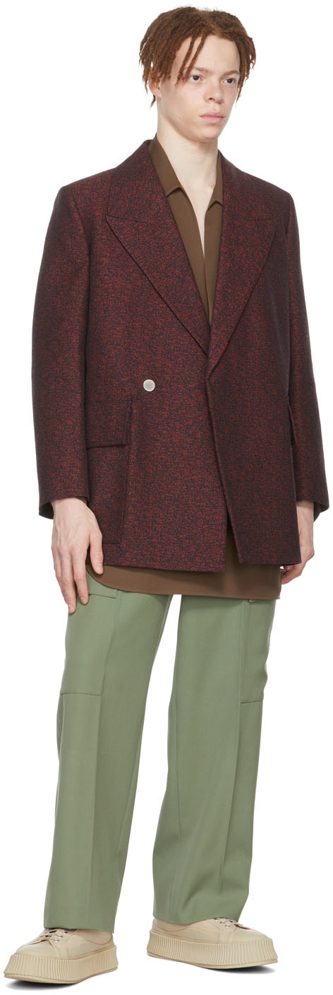 Jil Sander Ssense Exclusive Red Cotton Coat In 476 Open Red