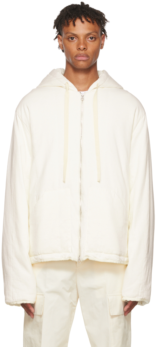 Jil Sander: White Cotton Jacket | SSENSE