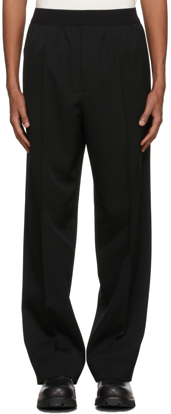 Black Fine Dry Wool Trousers