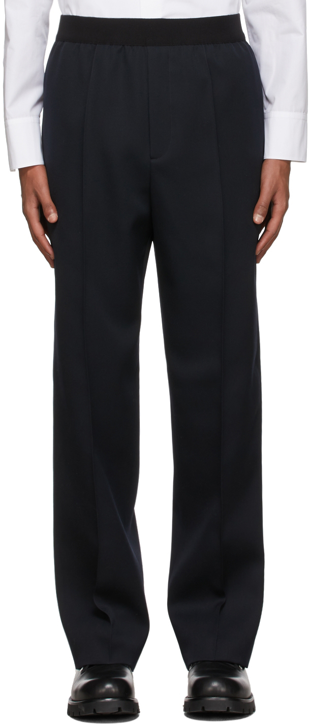 Black Fine Dry Wool Trousers