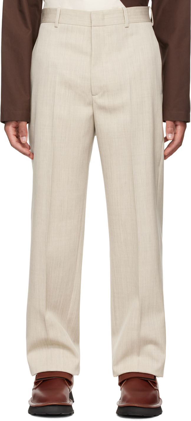 SSENSE Exclusive Beige Straight-Leg Trousers