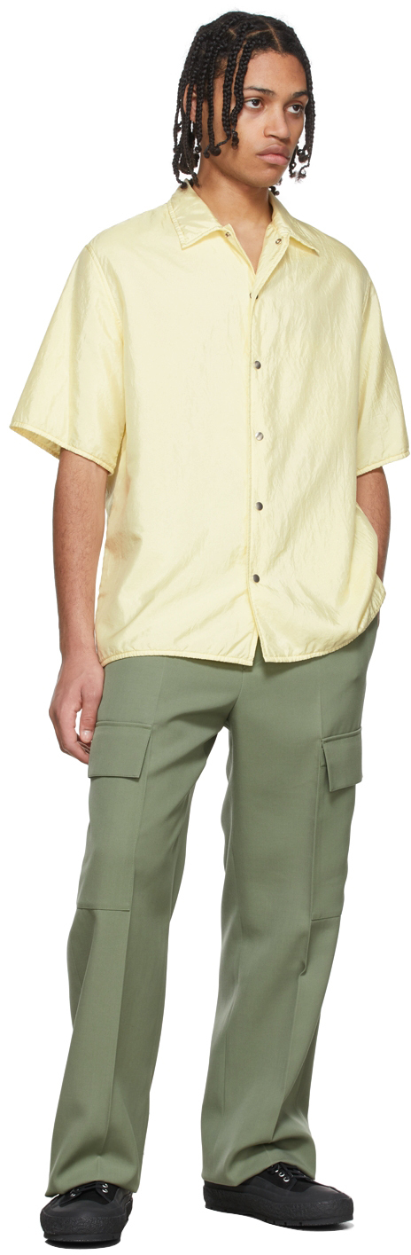 Jil Sander イエロー シルク シャツ