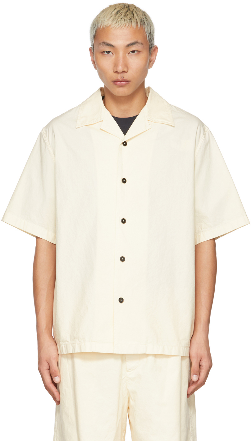 Jil Sander: Beige Cotton Canvas Shirt | SSENSE