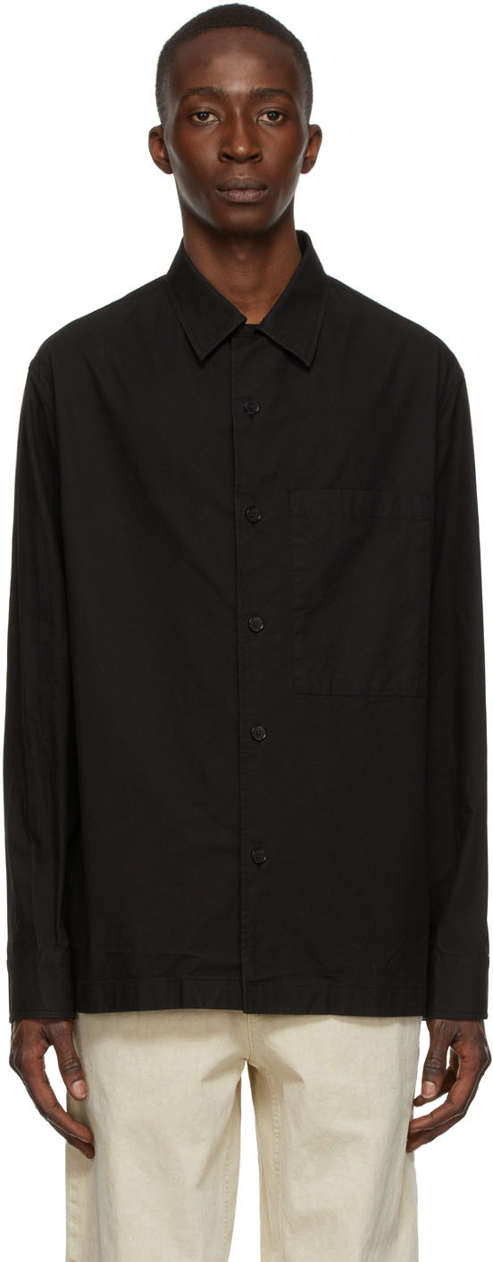 Jil Sander Black Cotton Canvas Shirt