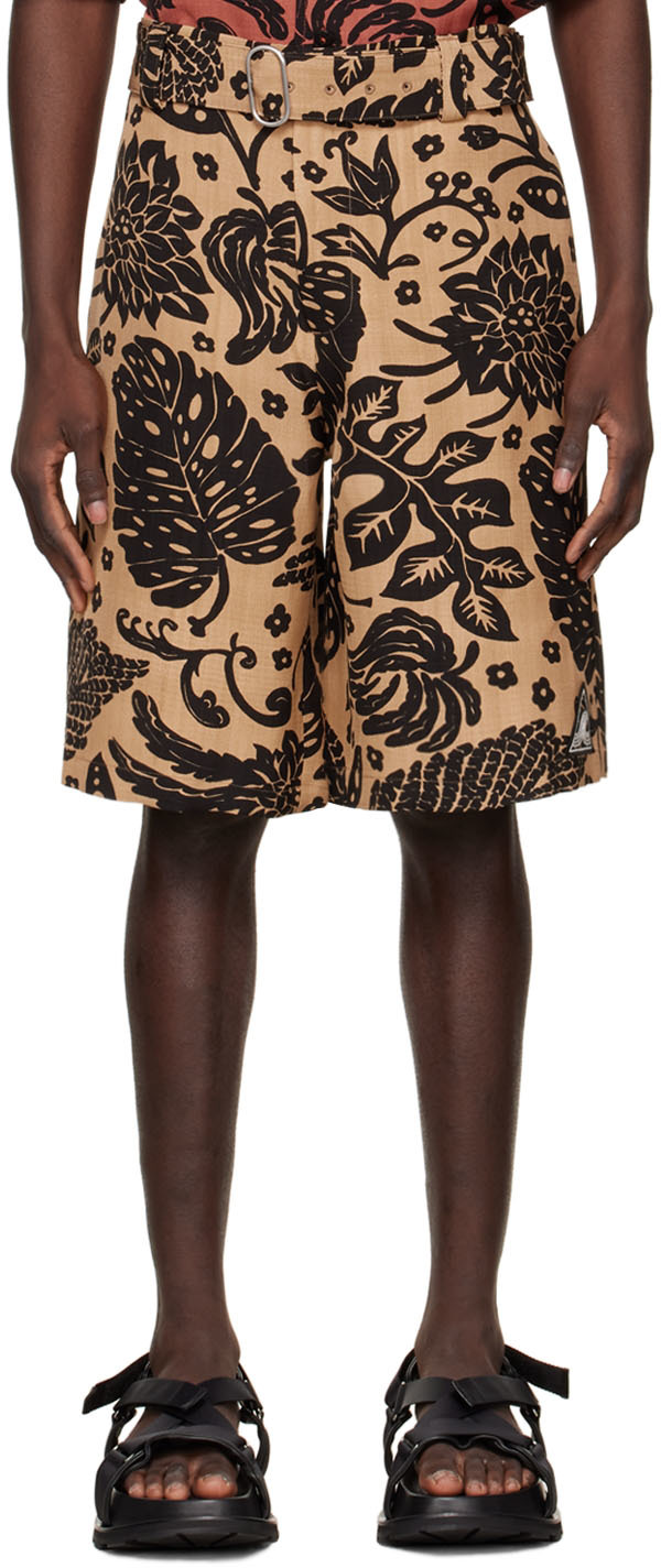 Brown Viscose Shorts