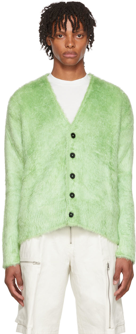 Jil Sander Textured-knit Silk Cardigan In Green | ModeSens