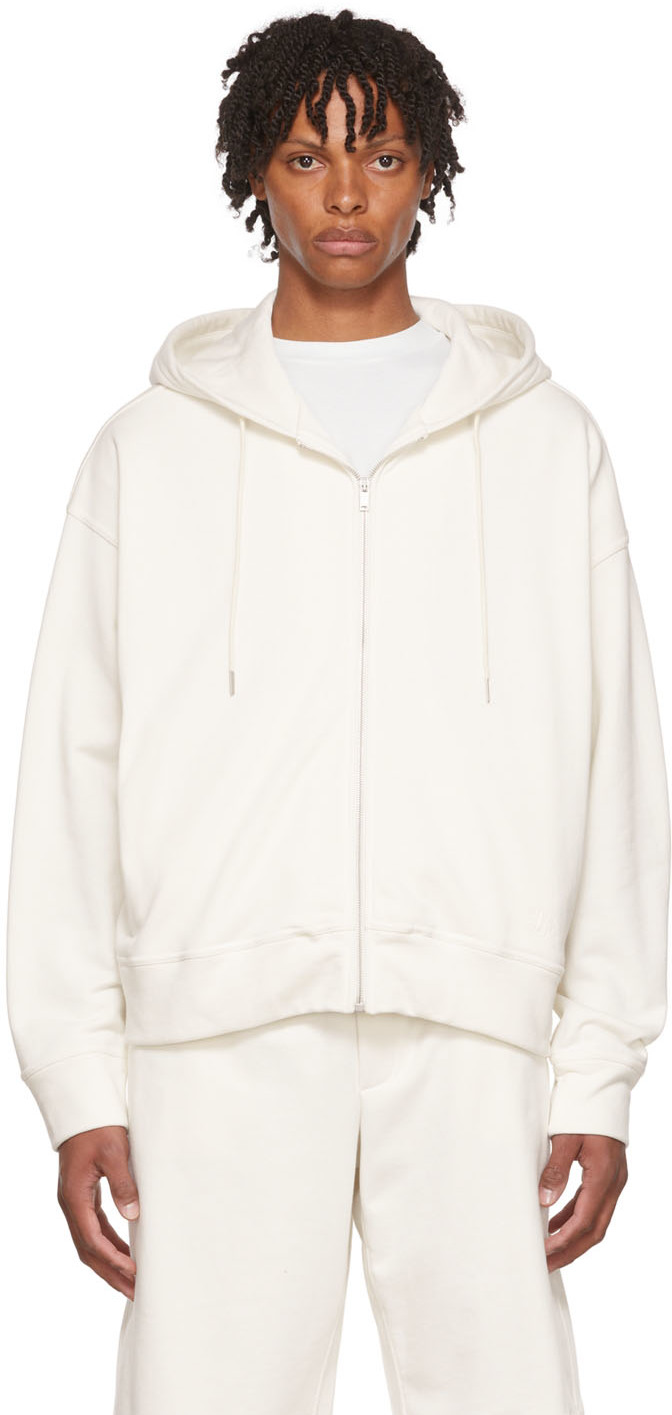 Off-White Cotton Hoodie by Jil Sander on Sale