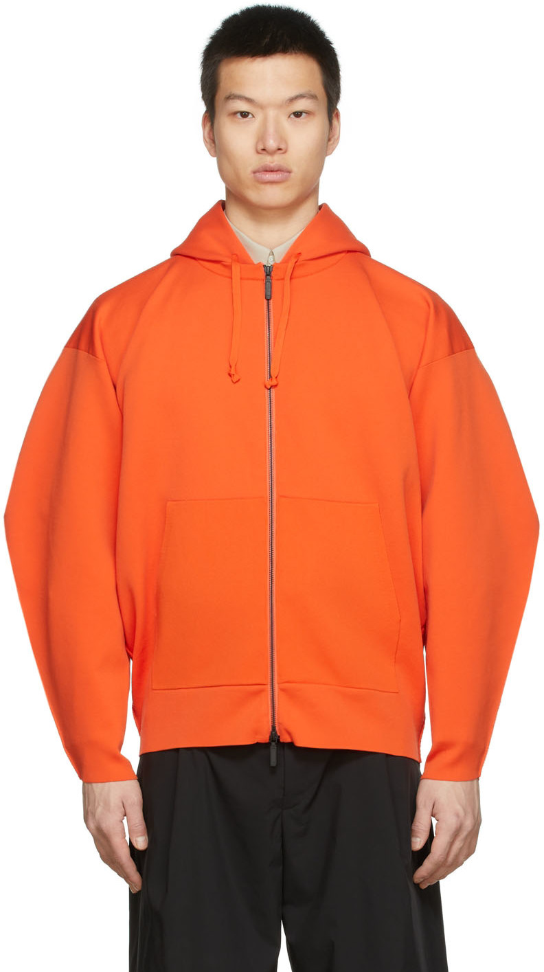 Orange Recycled Zip Hoodie