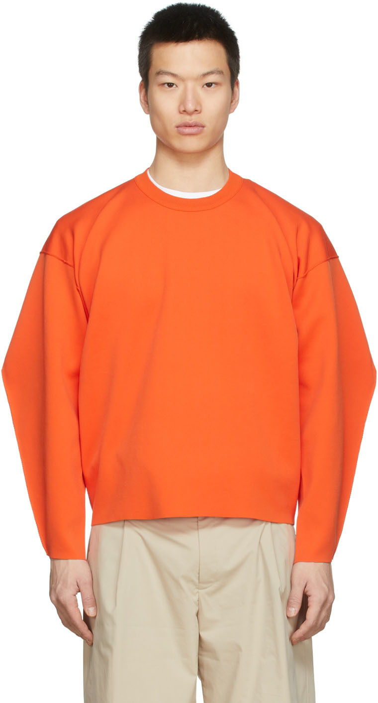 Orange Oversized Round Neck Sweatshirt