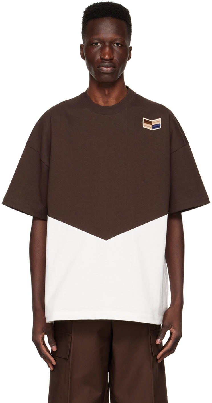 Jil Sander Brown & Off-White Graphic T-Shirt