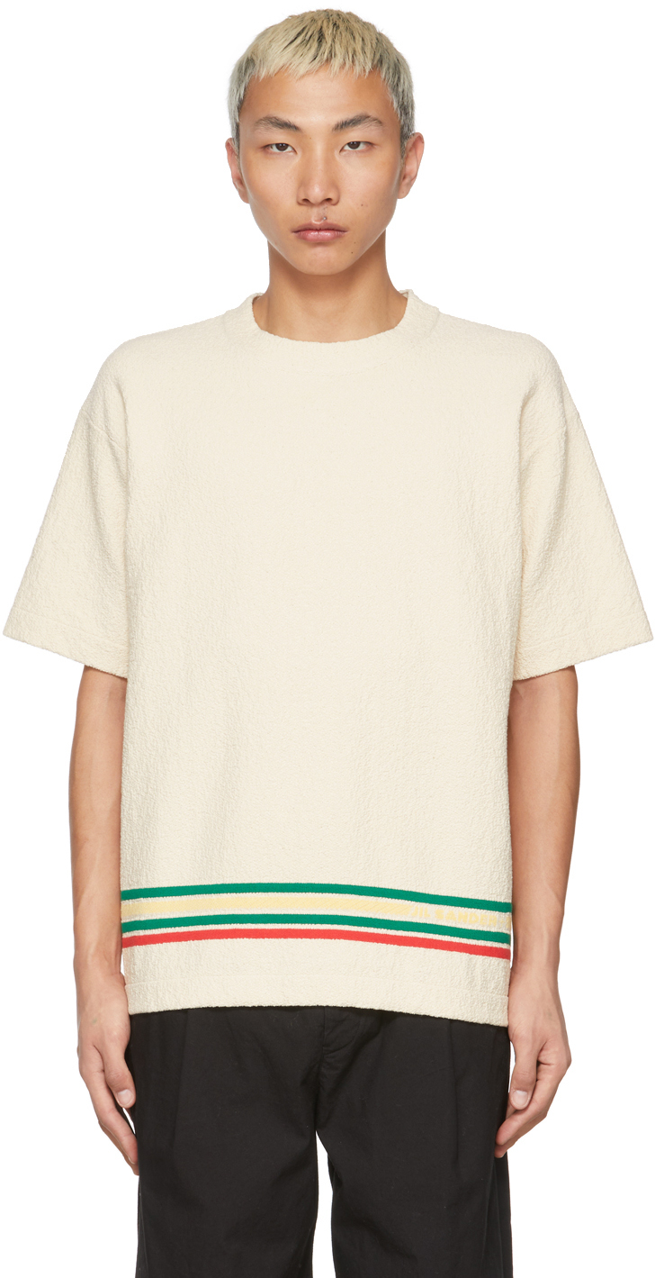 Jil Sander Off-White Bouclé Knit T-Shirt