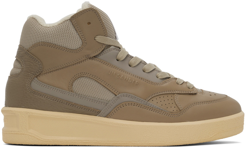 Taupe Basket High-Top Sneakers