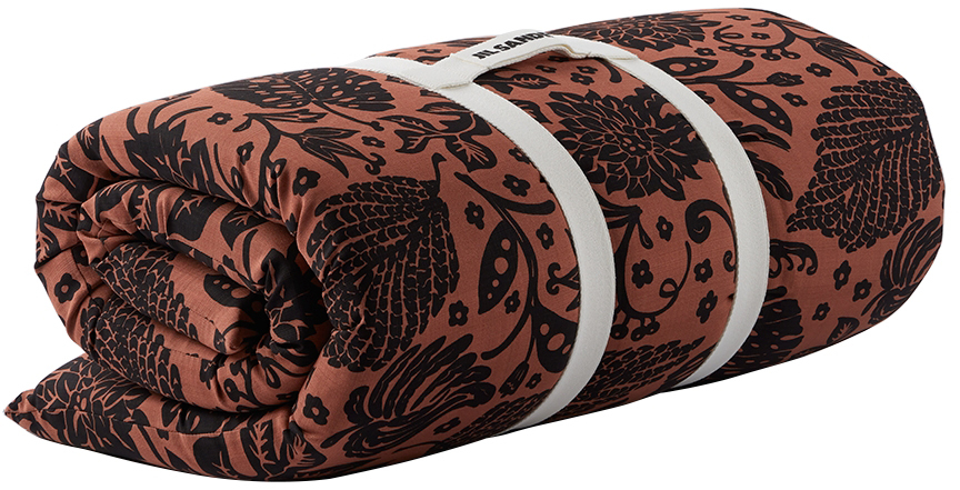 Jil Sander Red & Black Tropical Beach Mat In 691 - Open Pink