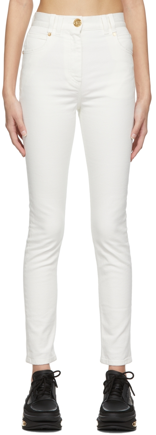 Balmain Off-White Skinny Jeans