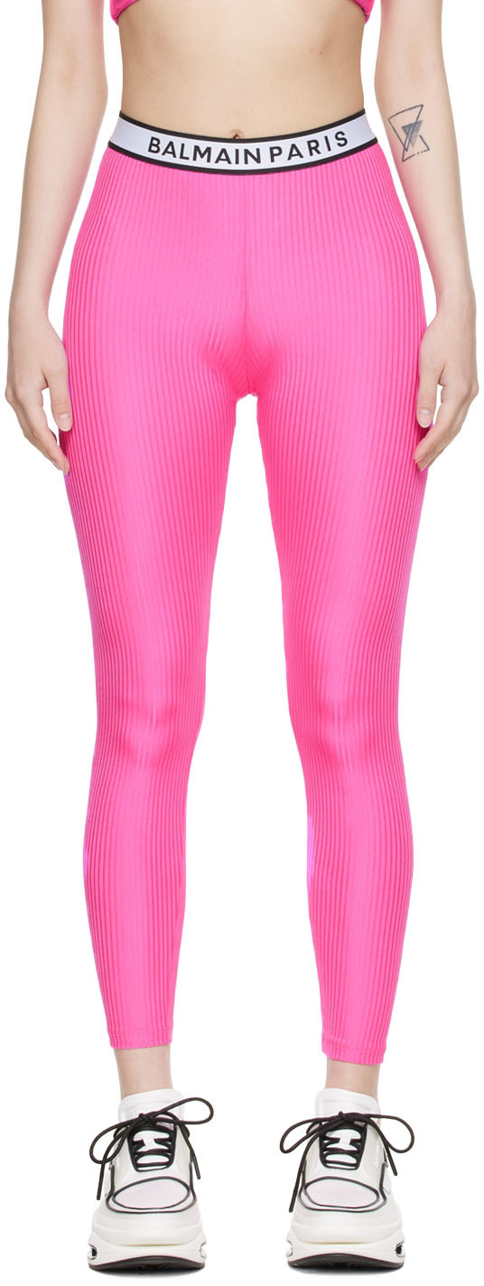 Balmain Pink Nylon Leggings