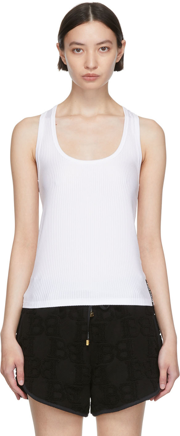 Balmain: White Nylon Tank Top | SSENSE