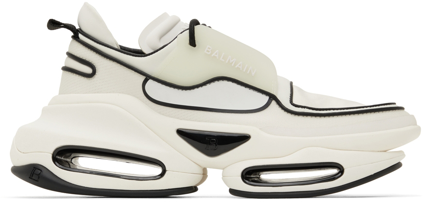 Balmain White & Black B-Bold Sneakers