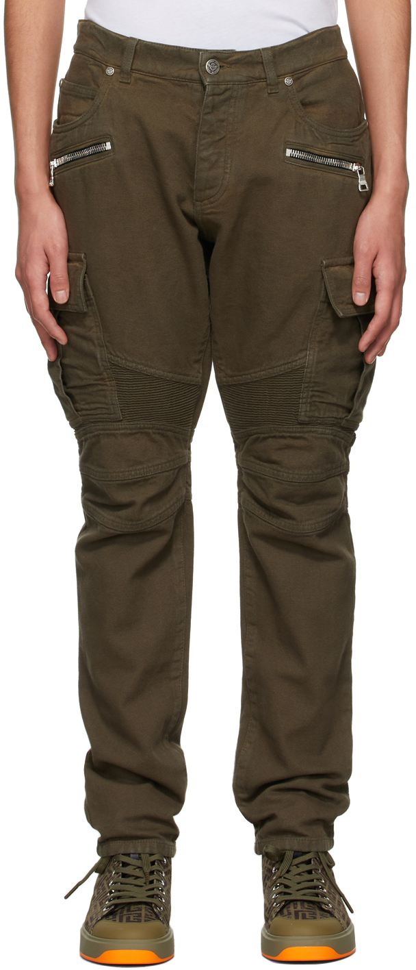 Slacks and Chinos Balmain Cotton Cargo Pants in Black for Men Save 53% Mens Trousers Slacks and Chinos Balmain Trousers 