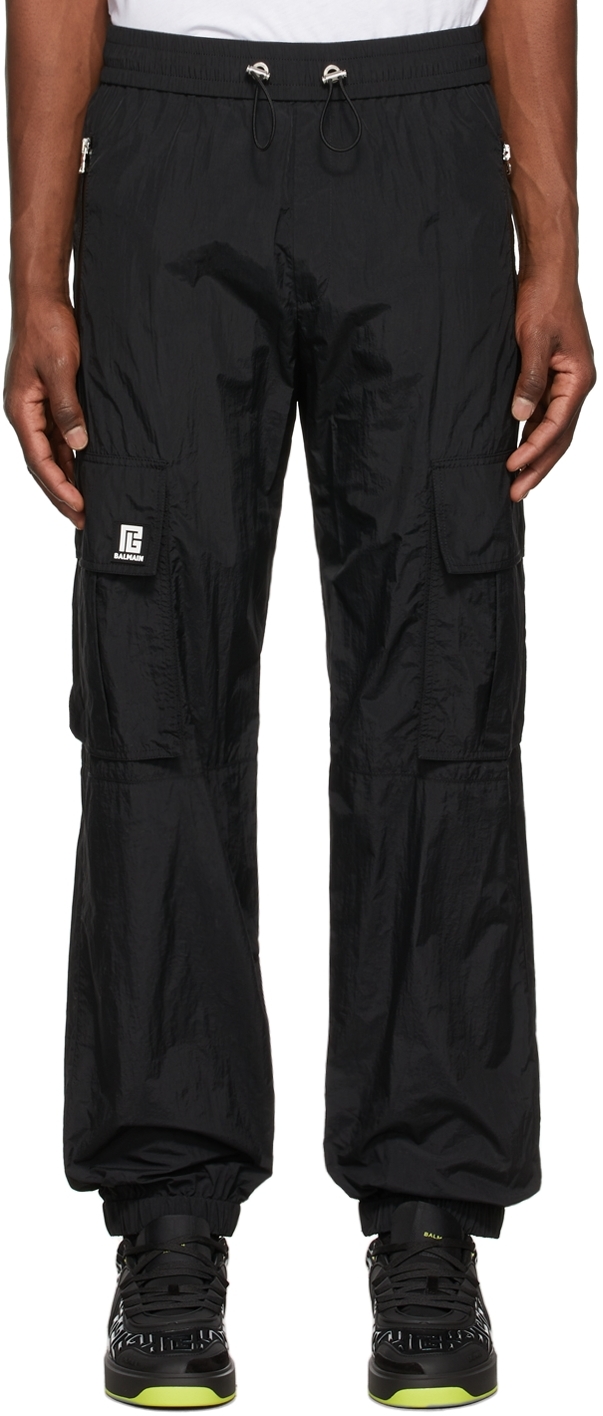 Balmain Black Logo Cargo Pants